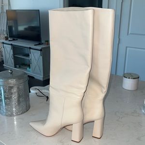 Steve Madden Tall Bone Leather Boots Size 8 Worn Once
